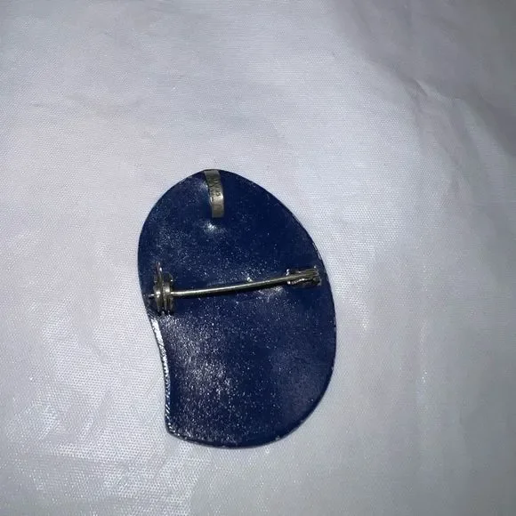 Vintage Made in Israel Silver and Enamel Flower Pin/Pendant - Picture 6 of 9